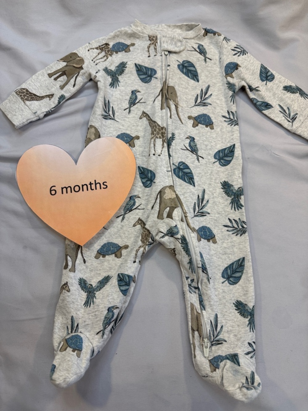 Little planet - Organic cotton Footed Pajamas with Safari Print - 6 Months